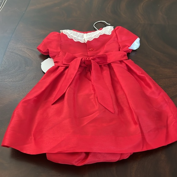 Edgehill Collection Ruffle Neck Short Sleeve Taffeta Dress - Picture 12 of 13